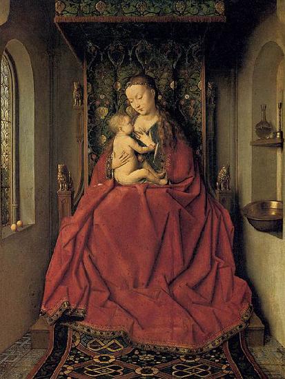 Jan Van Eyck Suckling Madonna Enthroned Sweden oil painting art